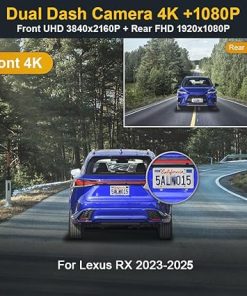 Dash Camera-FITCAMX-Fitcamx Front 4K+Rear 1080P Dash Cam for 2023 2024 2025 Lexus RX350 RX350h RX500h Premium Luxury F Sport (Gen5/AL30)- Integrated OEM Look 2