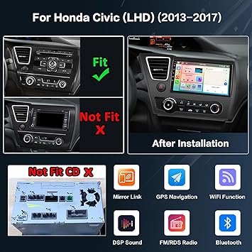 Dash Camera-Inefala-8-Core 4+64G Android 13 Car Stereo for Honda Civic 2013-2017 Upgrade Radio- 9” HD Touch Screen with Wireless CarPlay & Android Auto 2 Dash Camera-Inefala-8-Core 4+64G Android 13 Car Stereo for Honda Civic 2013-2017 Upgrade Radio- 9'' HD Touch Screen with Wireless CarPlay & Android Auto - Image 2