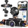Dash Camera-podofo-WiFi 360° Dash Cam Front and Rear Inside-4 Channel 3″ IPS Touchscreen Dash Cam Front and Rear Inside Left Right