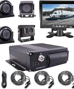 Dash Camera-JOINLGO-JOINLGO 4-CH 1080P AHD Car Camera System Mobile Vehicle Car DVR Loop Real-time Video Recording 4Pcs 2.0MP HD Waterproof IR Rear Back Side View Car Cameras 7 inches VGA Monitor for Truck Bus RV