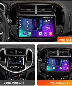 Dash Camera-EsaSam-Android 13 Car Stereo QLED Display Compatible with Chevrolet Aveo 3 Sonic 2016~2021 Touch Screen 9 Inch Car Radio with Car Play Bluetooth Navigation Android Car Radio FM RDS SWC-4 Core NF2 2G+32G 2