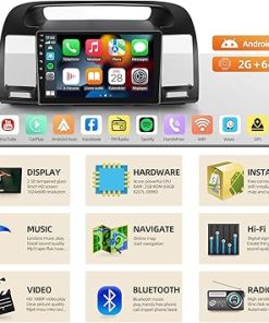 Dash Camera-EKAT-Android 13 Car Stereo for Toyota Camry 2000 2001 2002 2003 2004 2005 2006 9inch Touchscreen Radio with Carplay | Android Auto | Hi-Fi | Mirror Link+Backup Camera and Mic [2+64G] 2