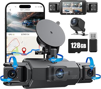Dash Camera-Gloryes-360 Degree Dash Cam- 4 Channel Vital Dash Cam Front and Rear Inside 1080Px4 Dash Camera for Cars 3 Dash Camera-Gloryes-360 Degree Dash Cam- 4 Channel Vital Dash Cam Front and Rear Inside 1080Px4 Dash Camera for Cars - Image 3