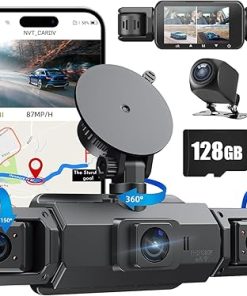 Dash Camera-Gloryes-360 Degree Dash Cam- 4 Channel Vital Dash Cam Front and Rear Inside 1080Px4 Dash Camera for Cars