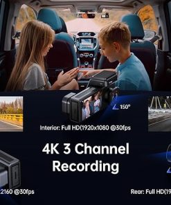 Dash Camera-pelsee-P2 Trio 4K Dash Cam Front and Rear Inside WiFi- 64GB Card 2