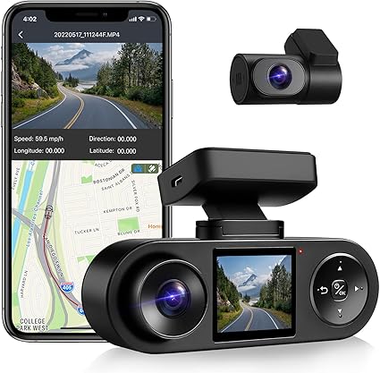 Dash Camera-COXPAL-3 Channel Dash Cam Front and Rear Inside with GPS WiFi- Infrared Night Vision 3 Dash Camera-COXPAL-3 Channel Dash Cam Front and Rear Inside with GPS WiFi- Infrared Night Vision - Image 3