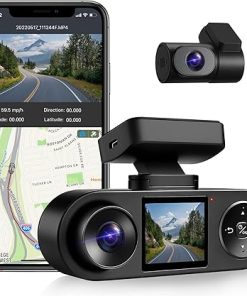 Dash Camera-COXPAL-3 Channel Dash Cam Front and Rear Inside with GPS WiFi- Infrared Night Vision