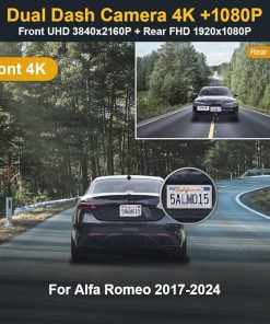 Dash Camera-FITCAMX-Fitcamx Front 4K+Rear 1080P Dash Cam Suitable for Alfa Romeo Giulia & Stelvio 2017-2024- Integrated OEM Look 2