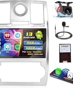 Dash Camera-Hikity-[2+64G] Hikity Android 13 Car Stereo for Jeep Chrysler 300C 2004-2011 Radio with CarPlay Android Auto- 9 Inch Touch Screen with Mirror Link Bluetooth HiFi GPS Navigation WiFi AHD Backup Camera Mic