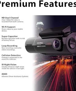 Dash Camera-REXING-REXING V3 Basic Dual Camera Front and Inside Cabin Infrared Night Vision Full HD 1080p WiFi Car Taxi Dash Cam with Supercapacitor- 2.7″ LCD Screen (V3 Basic – Without GPS) 2