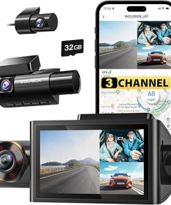 Dash Camera-WOLFBOX-WOLFBOX i07 3 Channel Dash Cam Built-in WiFi GPS- 4K+1080P Dash Camera Front and Inside