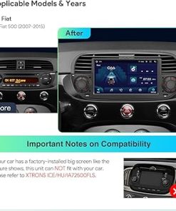 Dash Camera-XTRONS-XTRONS Single Din Car Stereo for Fiat 500- Android 13 Octa Core 4GB RAM 64GB ROM Car Radio Player 2