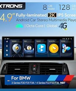 Dash Camera-XTRONS-XTRONS 14.9 Inch Android 14 Car Stereo for BMW F30/F31/F32/F33/F34/F35/F36 (2013-2016) NBT System- 2K IPS Touch Screen 8+128GB Global 4G Car Radio GPS Navigation Support Wireless Car Play Android Auto 2