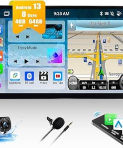 Dash Camera-AMprime-[4+64GB] 8-Core Android 13 Double Din Car Stereo with Wireless Carplay&Android Auto-9 Inch Car Radio Support Mirror Link WiFi GPS Navigation Bluetooth FM/RDS Radio EQ/HiFi/DSP/SWC+AHD Backup Camera