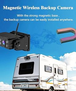Dash Camera-LASTBUS-Magnetic Wireless Backup Camera + 5 Inch Monitor System- LASTBUS Solar 2 Split HD Display + Rechargeable Battery IP69 Waterproof Night Vision Rear View Camera for RV Car Trailer Truck Camper 2