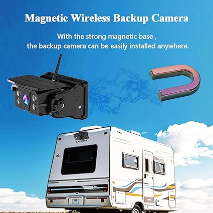 Dash Camera-LASTBUS-Magnetic Wireless Backup Camera + 5 Inch Monitor System- LASTBUS Solar 2 Split HD Display + Rechargeable Battery IP69 Waterproof Night Vision Rear View Camera for RV Car Trailer Truck Camper 2 Dash Camera-LASTBUS-Magnetic Wireless Backup Camera + 5 Inch Monitor System- LASTBUS Solar 2 Split HD Display + Rechargeable Battery IP69 Waterproof Night Vision Rear View Camera for RV Car Trailer Truck Camper - Image 2