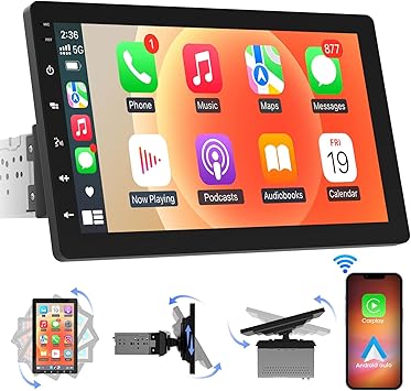 Dash Camera-ABSOSO-Single Din Wireless CarPlay Stereo – 10.1 Inch Rotatable Wireless Android Auto Touch Screen – Bluetooth Android Car Radio with Mirrorlink GPS Tracking WiFi Dual USB AM FM Backup Camera Input 2G+64G Dash Camera-ABSOSO-Single Din Wireless CarPlay Stereo - 10.1 Inch Rotatable Wireless Android Auto Touch Screen - Bluetooth Android Car Radio with Mirrorlink GPS Tracking WiFi Dual USB AM FM Backup Camera Input 2G+64G