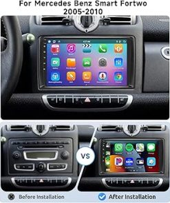 Dash Camera-VECHTEL-9 Inch Android 13 Car Radio for Mercedes Benz Smart Fortwo 2005-2010 with Wireless CarPlay/Android Auto- 8 Core 4G+64G 2