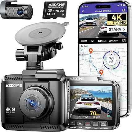 Dash Camera-AZDOME-AZDOME 4K Dash Cam Front and Rear- STARVIS Night Vision Dash Camera-AZDOME-AZDOME 4K Dash Cam Front and Rear- STARVIS Night Vision