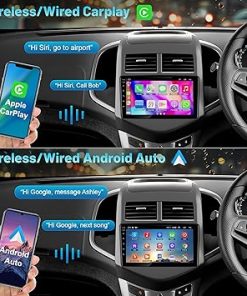 Dash Camera-Adapter-Universe-4+64 Android 12 Car Stereo for Chevrolet Chevy Aveo Sonic 2011-2015- 9 Inch IPS Touch Screen Car Radio Upgraded with Wireless Carplay/Android Auto 2