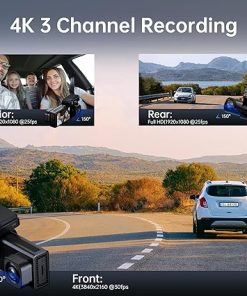 Dash Camera-pelsee-4K 3 Channel Dash Cam Front and Rear Inside- Dash Camera for Cars 2