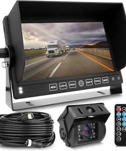 Dash Camera-Pyle-Pyle Dash Cam Recorder DVR for Trucks – 7 Inch Monitor Blackbox Rear Camera View Full Color HD 1080p Video Security Loop Camcorder – PiP Night Vision Audio Record Micro SD & Microphone – PLCMTRDVR41
