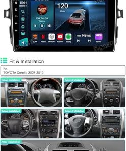 Dash Camera-ASURE-ASURE 9 inch Car Stereo Radio Upgrade for Toyota Corolla 2006-2012-8Core 4+64GB Car Dash Navigation GPS Unit with Wireless Carplay Android Auto 2