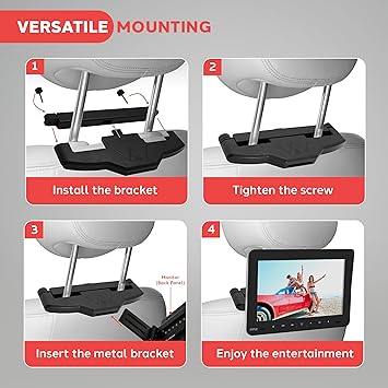 Dash Camera-Pyle-Pyle – Car DVD Player- Universal Car Headrest Mount Display Monitor – 9.4 Inch 3 Dash Camera-Pyle-Pyle - Car DVD Player- Universal Car Headrest Mount Display Monitor - 9.4 Inch - Image 3