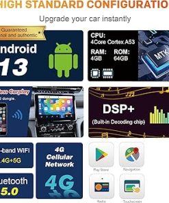 Dash Camera-AMASE AUDIO-AMASE AUDIO Ultra-Thin Android 13 Car Stereo for Audi A4 S4 RS4- Wireless Carplay Android Auto 2