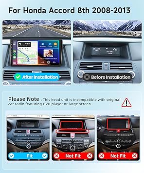 Dash Camera-podofo-Android Car Stereo for Honda Accord 8th 2008 2009 2010 2011 2012 2013 Support Wireless Carplay/Android Auto with 10.1 Inch Touchscreen WiFi GPS Navigation BT USB FM/RDS Radio Receiver Backup Camera 2 Dash Camera-podofo-Android Car Stereo for Honda Accord 8th 2008 2009 2010 2011 2012 2013 Support Wireless Carplay/Android Auto with 10.1 Inch Touchscreen WiFi GPS Navigation BT USB FM/RDS Radio Receiver Backup Camera - Image 2