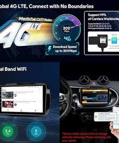 Dash Camera-XTRONS-XTRONS Car Stereo for Smart Fortwo 2015-2018- Android 13 Octa Core Car Radio Player 2