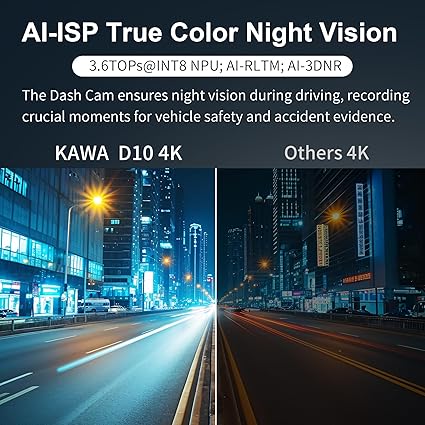 Dash Camera-KAWA-KAWA 4K Dash Cam Front Rear- AI-ISP Night Vision 2 Dash Camera-KAWA-KAWA 4K Dash Cam Front Rear- AI-ISP Night Vision - Image 2