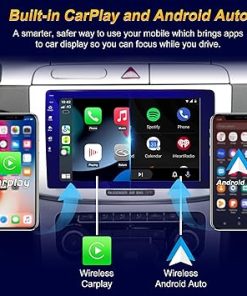 Dash Camera-Lcsiuco-Car Stereo- 9 Inch Touch Screen with Wired CarPlay GPS in-Dash Navigation Unit Bluetooth Car Multimedia Player FM Radio Car Radio DSP SWC WiFi Split Screen for Android iOS Phone 2