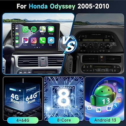 Dash Camera-podofo-4+64G Android Car Stereo for Honda Odyssey 2005-2010 with Wireless Carplay 10.1” Touchscreen Car Radio with GPS Navigation- WiFi 2 Dash Camera-podofo-4+64G Android Car Stereo for Honda Odyssey 2005-2010 with Wireless Carplay 10.1” Touchscreen Car Radio with GPS Navigation- WiFi - Image 2