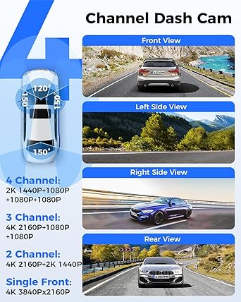 Dash Camera-AZDOME-AZDOME 360° 4 Channel Dash Cam with 4 Adjustable Lenses- 128GB eMMC 2 Dash Camera-AZDOME-AZDOME 360° 4 Channel Dash Cam with 4 Adjustable Lenses- 128GB eMMC - Image 2