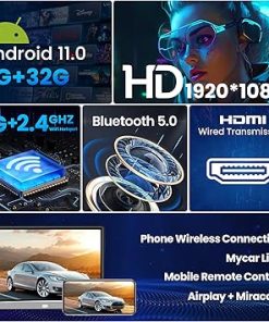 Dash Camera-WONNIE-WONNIE 13.3 Inch 4K Android 11.0 Car TV for Back Seat- 5G WiFi Car Headrest Monitor TV Player 2