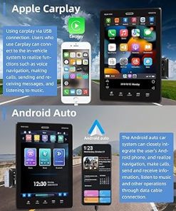 Dash Camera-podofo-Podofo Single Din Car Radio Support Carplay Android Auto 9.5 Inch Rotatable Touch Screen Car Stereo with Mirror Link Bluetooth FM Support TF/USB Rear View Camera Steering Wheel Controls 2