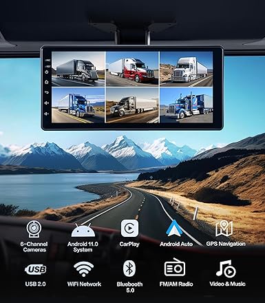 Dash Camera-Seventour-6-Channel Dash Cam 1080P Backup Camera System with 10.33 Inch Touch Parking Monitor-DVR Recording Back Up Camera for RV/Truck/Trailer/Van/SUV/Cars 2 Dash Camera-Seventour-6-Channel Dash Cam 1080P Backup Camera System with 10.33 Inch Touch Parking Monitor-DVR Recording Back Up Camera for RV/Truck/Trailer/Van/SUV/Cars - Image 2