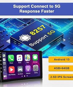 Dash Camera-Hikity-Hikity 8 Core 4+64GB Android 13 Double Din Car Stereo Wireless Carplay- 9 Inch Touchscreen Android Auto Car Radio Receiver Support GPS Navigation Bluetooth FM DSP Split Screen 59UI 2