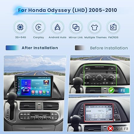 Dash Camera-Inefala-2+64G Stereo for Honda Odyssey 2005 2006 2007 2008 2009 2010 CarPlay Car Stereo Android 13 10.1 Inch Touchscreen Compatible with Android Auto Backup Camera GPS FM RDS EQ 28UI 2 Dash Camera-Inefala-2+64G Stereo for Honda Odyssey 2005 2006 2007 2008 2009 2010 CarPlay Car Stereo Android 13 10.1 Inch Touchscreen Compatible with Android Auto Backup Camera GPS FM RDS EQ 28UI - Image 2