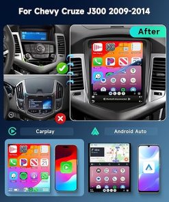 Dash Camera-podofo-Podofo 2G 64G Radio for Chevy Cruze J300 2009-2014 Car Stereo with Wireless Carplay Android Auto 9.7inch Vertical IPS Touch Screen Bluetooth GPS WiFi FM/RDS Backup Camera Mic SWC Mirror Link 2