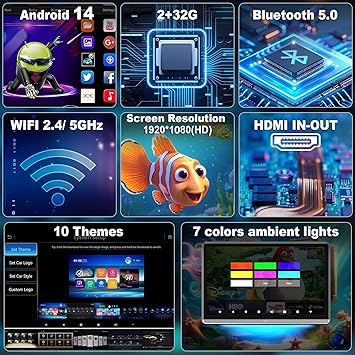 Dash Camera-WOWiViD-14 inch 4k Android 14 Portable headrest TV for car- Android Back Seat Car TV Monitor Support Phone Wireless mirroring with 5G WiFi/Bluetooth/HDMI in-Out/TF Card/USB/AV in/FM/Video Player 3 Dash Camera-WOWiViD-14 inch 4k Android 14 Portable headrest TV for car- Android Back Seat Car TV Monitor Support Phone Wireless mirroring with 5G WiFi/Bluetooth/HDMI in-Out/TF Card/USB/AV in/FM/Video Player - Image 3