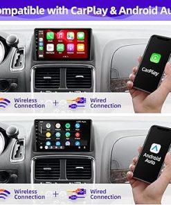Dash Camera-CGOGC-Android Car Radio Compatible with Wireless Carplay Android Auto for Dodge Grand Caravan 2011-2020 Chrysler Town & Country 2012-2016 Touch Screen Stereo Bluetooth GPS FM/AM Navigation Head Unit 2