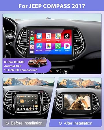 Dash Camera-podofo-Podofo【Upgrade 8Core 4G+64G】 Car Stereo for Jeep Compass 2017-2020 with Wireless Carplay & Android Auto- 10.1″ IPS Touchscreen Car Radio with Bluetooth/GPS/WiFi/SWC/FM&RDS Radio+AHD Backup Camera+MIC 2 Dash Camera-podofo-Podofo【Upgrade 8Core 4G+64G】 Car Stereo for Jeep Compass 2017-2020 with Wireless Carplay & Android Auto- 10.1" IPS Touchscreen Car Radio with Bluetooth/GPS/WiFi/SWC/FM&RDS Radio+AHD Backup Camera+MIC - Image 2
