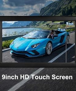 Dash Camera-NAVRUF-GPS Navigation for Car （9 Inch） Slimline Touch Screen Real Voice Direction ，USA Edition 2025 (Free Lifetime Updates) Turn-by-Turn Voice and Lane Guidance- Speed and Red Light Warning (American Brand) 2