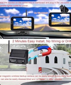 Dash Camera-YIMU-YIMU Solar Magnetic Wireless Backup Camera for Truck andTrailers- Portable 2
