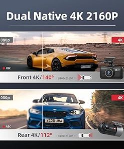 Dash Camera-Miofive-Miofive Dash Cam Car Front Rear 4K+4K WiFi Bluetooth Dash Cam with 64GB SD Card- Dual Car Camera with Parking Monitoring 2