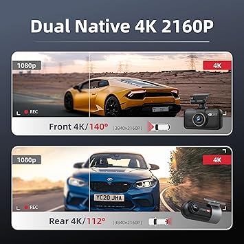 Dash Camera-Miofive-Miofive Dash Cam Car Front Rear 4K+4K WiFi Bluetooth Dash Cam with 64GB SD Card- Dual Car Camera with Parking Monitoring 2 Dash Camera-Miofive-Miofive Dash Cam Car Front Rear 4K+4K WiFi Bluetooth Dash Cam with 64GB SD Card- Dual Car Camera with Parking Monitoring - Image 2