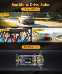 Dash Camera-Martalk-3 Channel 11″ Mirror Dash Cam- Triple Rear View Mirror Camera with Front 4K 2