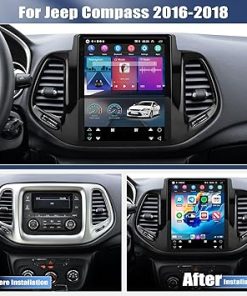 Dash Camera-OiLiehu-2G+64G Android 13 Car Stereo for Jeep Compass 2016-2018 with Wireless Carplay Android Auto-9.7″ HD Touch Screen Jeep Compass Car Radio with GPS/WiFi 2
